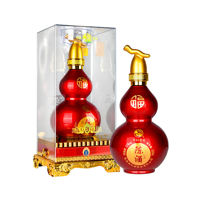 2021年老酒西凤酒陈酒品藏葫芦瓶浓香型52度高度白酒 500mL*6瓶价