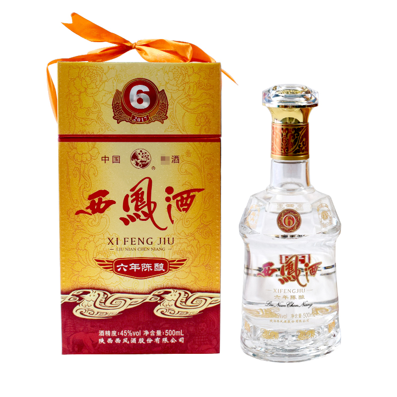 西凤六年陈酿45度绵柔凤香型单瓶500ml/西凤6年