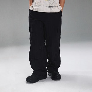 aphasiagallery冲锋工装裤降落伞兵裤双褶男款长裤子美式复古宽松