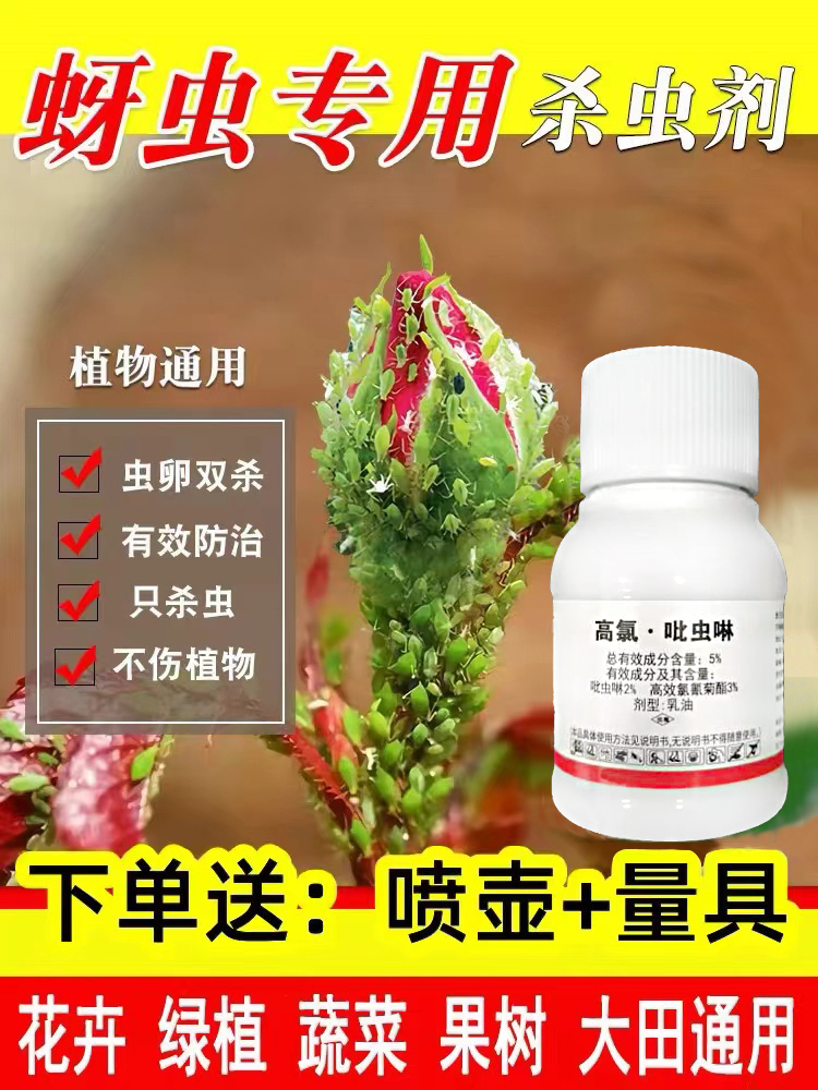 蚜虫专用药吡虫啉杀虫剂月季玫瑰多肉花卉植物蔬菜除虫杀腻虫蓟马