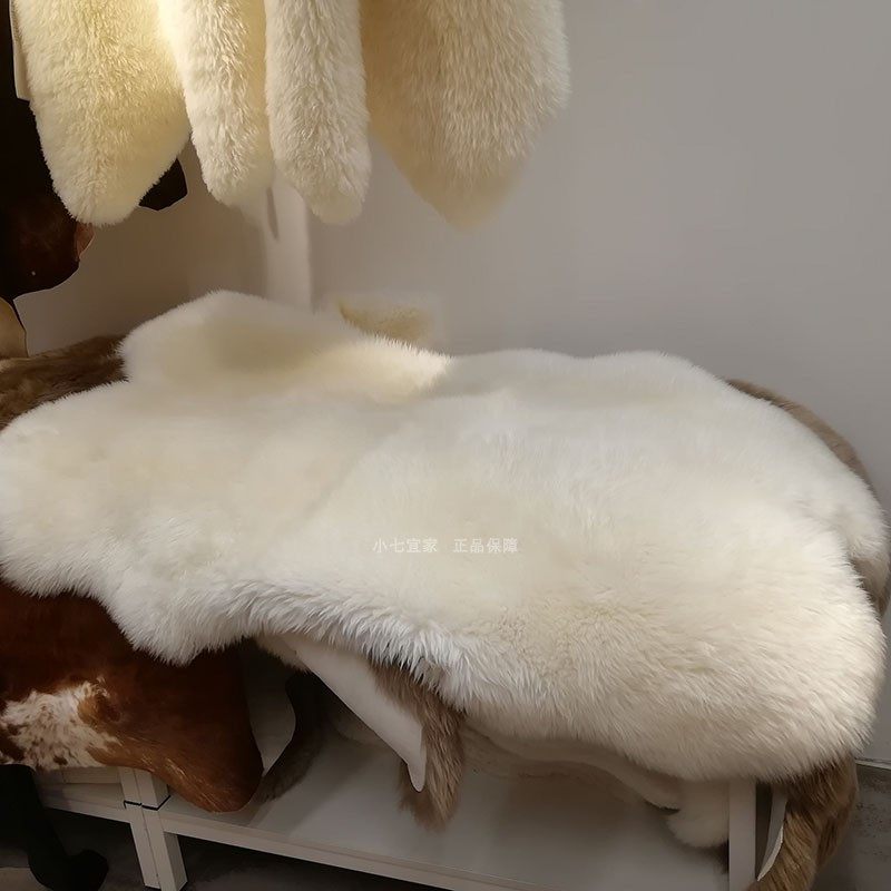 IKEA宜家正品斯考德羊毛地毯羊皮毛一体卧室沙发座垫床边地毯垫子