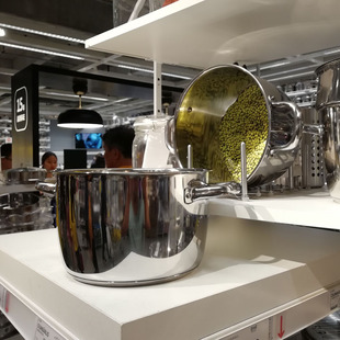 [金牌卖家]宜家正品欧巴丽带盖炖汤锅电磁炉燃气通用加厚不锈钢锅