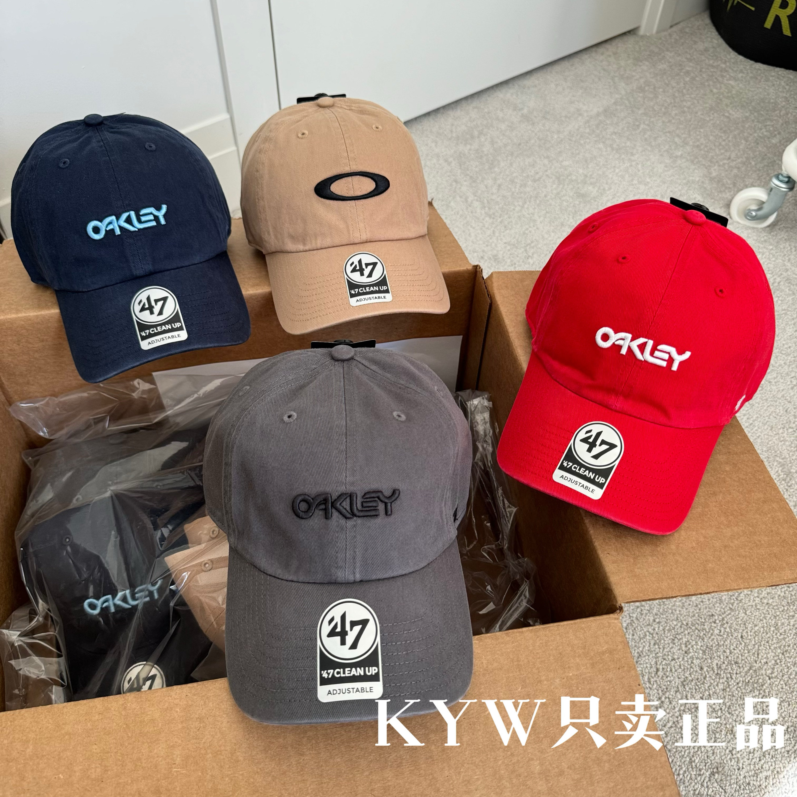 OAKLEY欧克利47 Brand联名款全棉做旧水洗刺绣标弯檐棒球帽