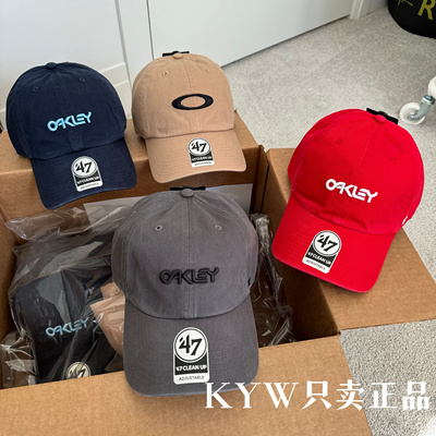 OAKLEY欧克利47 Brand联名款全棉做旧水洗刺绣标弯檐棒球帽