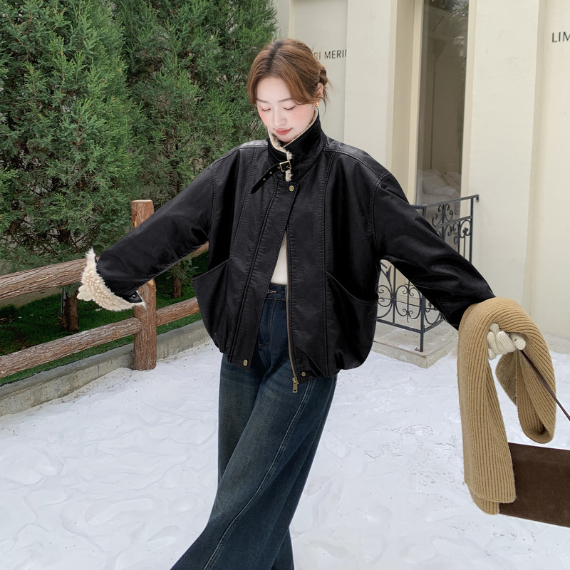 PU兔绒短外套2B148-9958P235K358,女装短外套,2B148