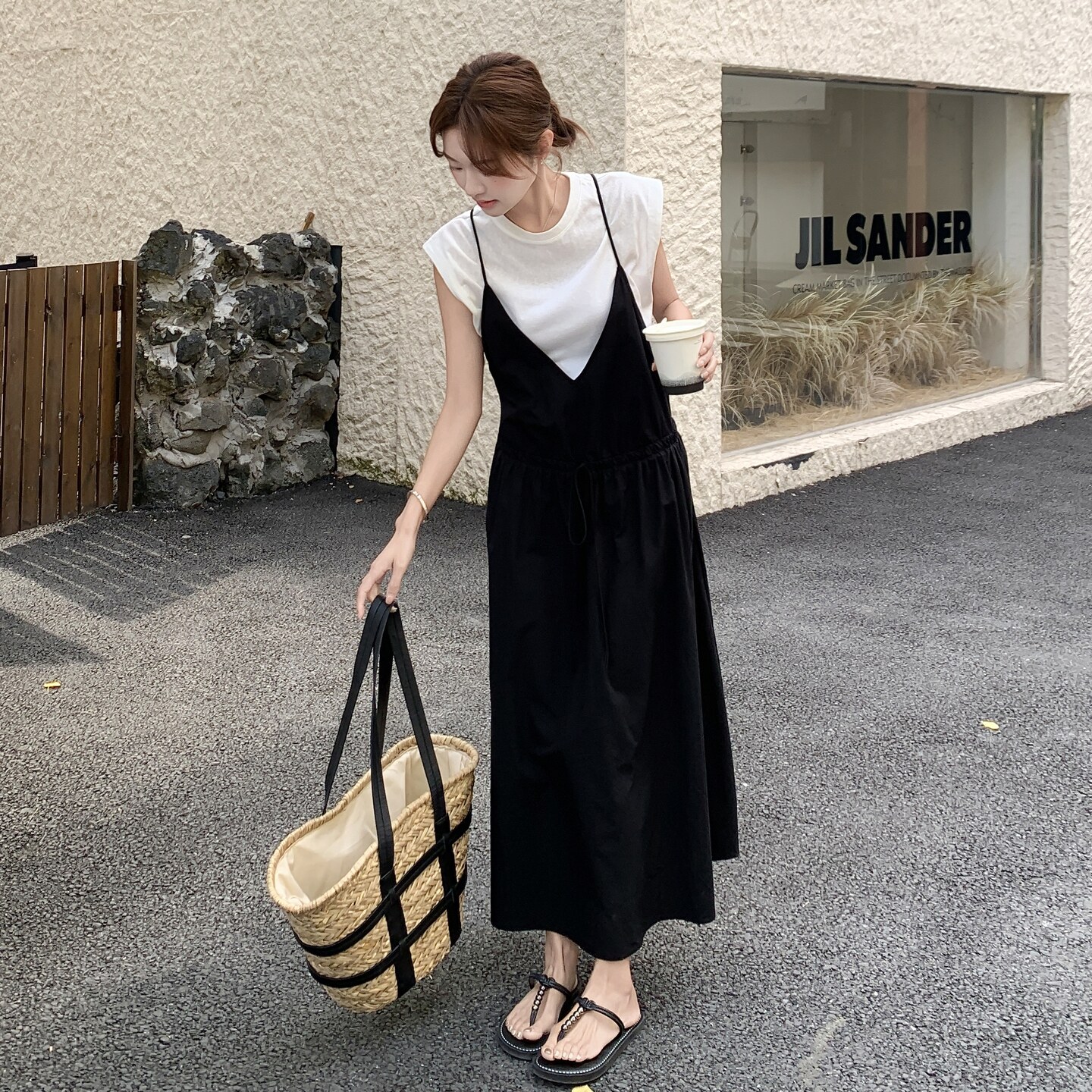 新款背带连衣裙套装221-9903P155K228,女装连衣裙,2B148