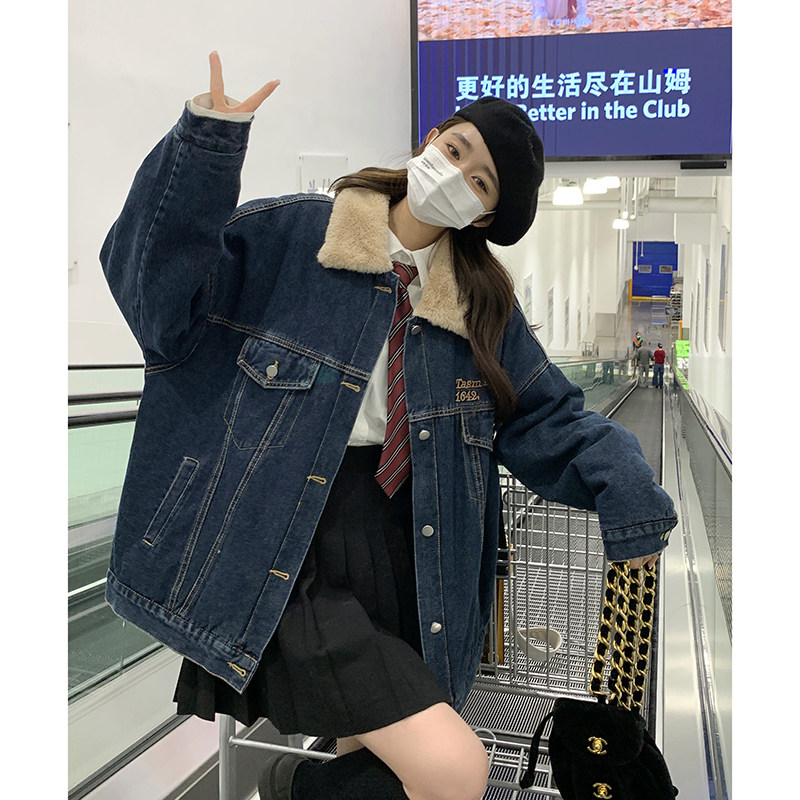 新款牛仔毛毛内里外套221/2336/p185/k278,女装短外套,2B148