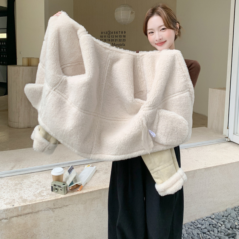 麂皮绒短外套送围巾2B148-9959P225K338,女装短外套,2B148