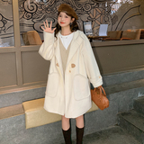 2025新款奶白色呢子大衣221-915P165K238，女装毛呢外套，2B148