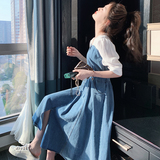 牛仔拼接连衣裙221-2371-P110-K168，女装连衣裙，2B148