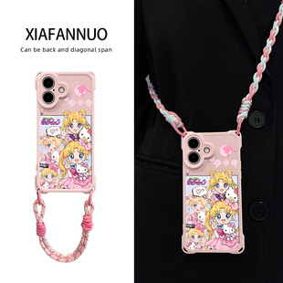 美少女战士适用三星s25ultra手机壳s24fe新款s23+可爱s21斜挎a05挂绳a12保护套a24女a35全包a52s防摔a53/a56