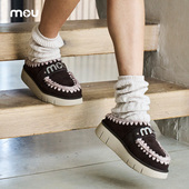 mou秋冬女 可外穿 包头拖鞋 时尚 弹力厚底羊皮毛一体
