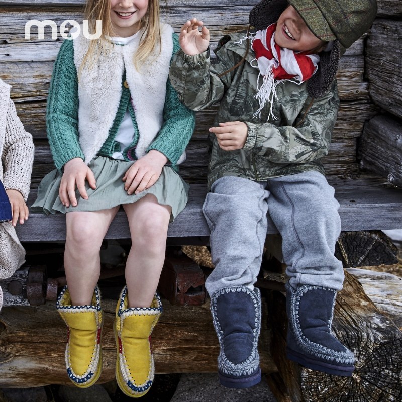 mou冬 eskimo经典系列羊皮毛一体儿童 雪地靴 短靴 冬靴