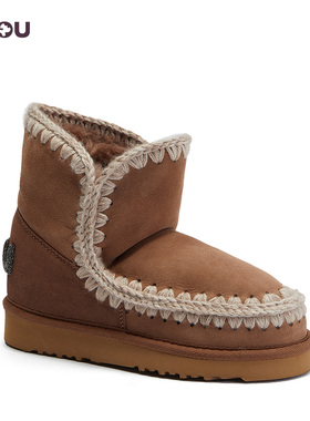mou秋冬女士爱斯基摩18羊皮毛一体雪地靴 短靴冬靴