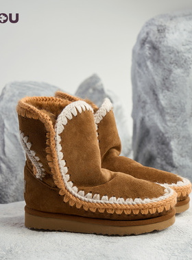 mou2025秋冬新款爱斯基摩羊皮毛一体儿童雪地靴