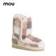 mou秋冬ESKIMO 24限定款 泰迪绒布格纹女士雪地靴保暖冬靴短靴