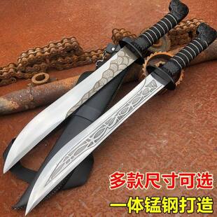 中国唐横刀大刀镇宅短款工艺品高硬度砍长款钢刀高锰战术刀未开刃