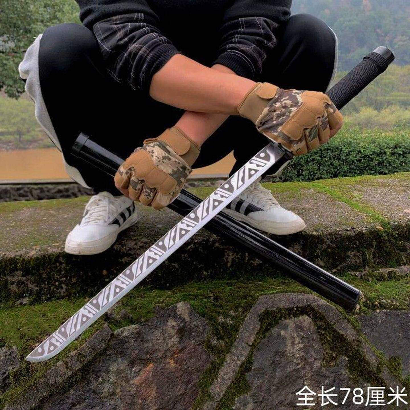 自驾武术开山刃户外防身手工古风短款砍大刀唐横刀武器收藏未开刃