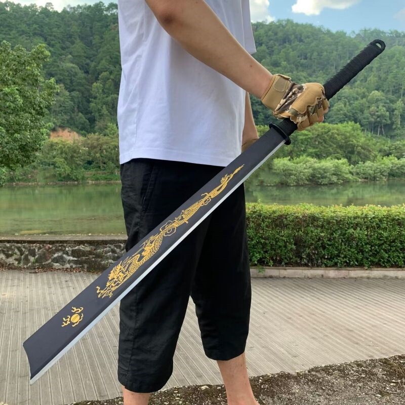 一体龙骨刀剑砍柴刀宝剑刀具短款合法唐横刀直刀防身高硬度未开刃
