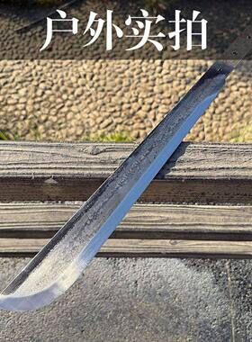 收藏户外军刀战术刀砍刃牛尾刀防身宝剑影视工艺品大刀钢刀未开刃