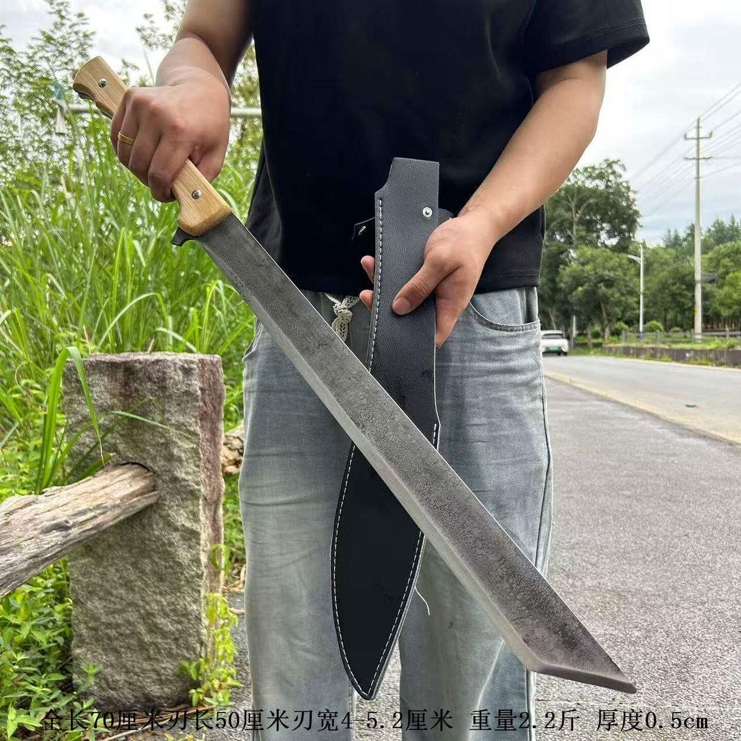 高硬度龙泉健身合法车载影视户外摆件装饰唐横刀军刃开山刃未开刃