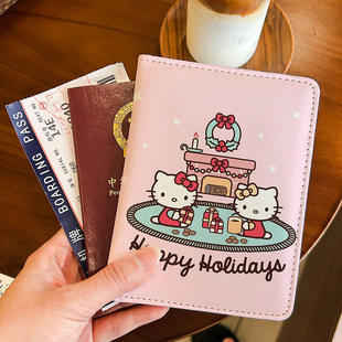 卡通可爱小清新KT猫多功能卡包个性创意高颜值凯蒂猫护照夹证件包