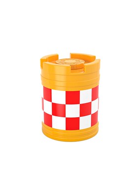 防撞桶圆柱形滚塑防撞桶道路交通塑料隔离墩注水分流桶警示反光桶