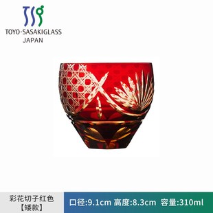 日本东洋佐佐木彩花切子杯洋酒清酒玻璃杯江户切子手工威士忌酒杯