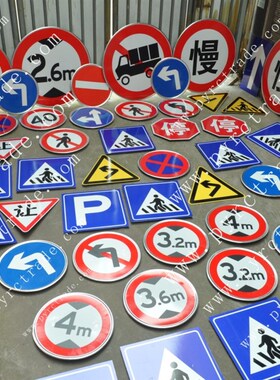 交通标志牌立杆子标识指示道路牌镀锌管立柱子设施工警示标牌定做