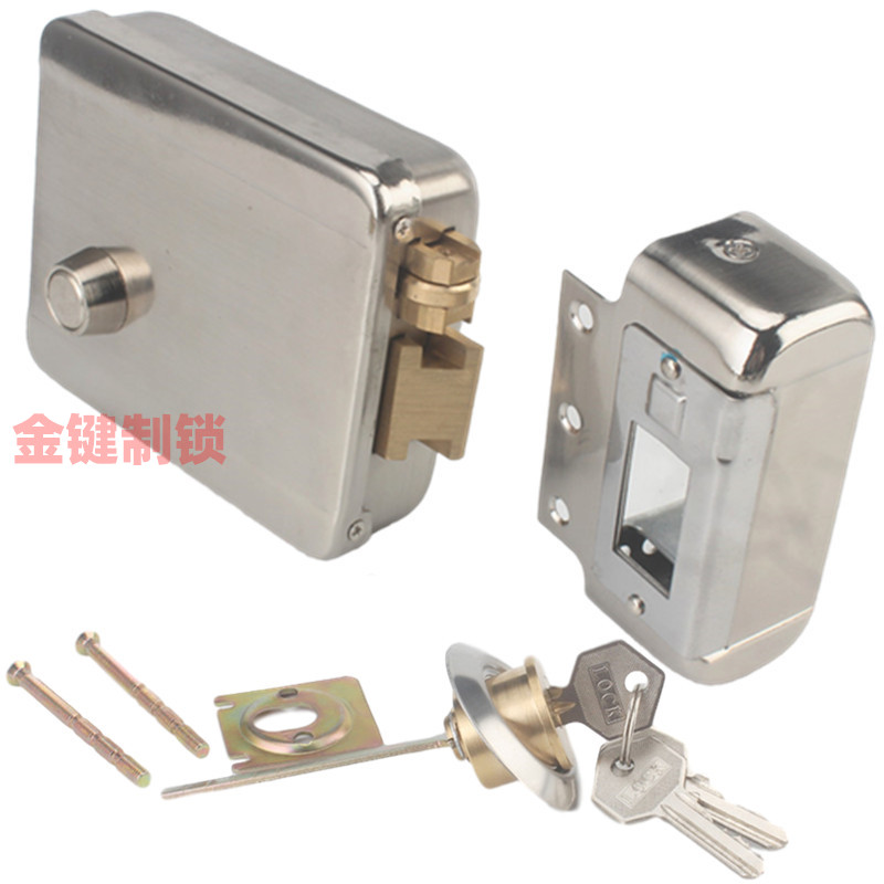 MJ2mm锁体1073电控锁拉丝电子锁楼宇对讲锁滚轮纯铜锁舌