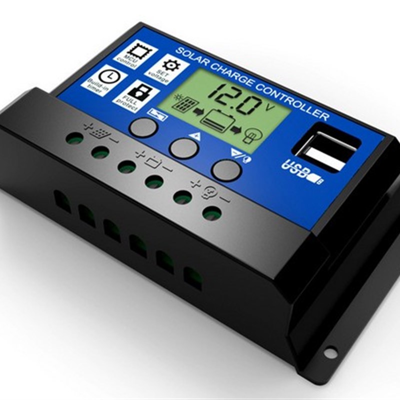 太阳能控制器12V24V30A光伏充放电瓶锂电池充电器智能家用通用型
