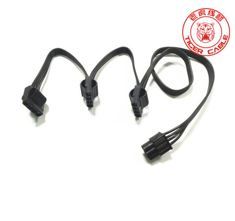 老虎线材b 海盗船RM850模组电源线 6P--IDE*3模块线大4p IDE模组