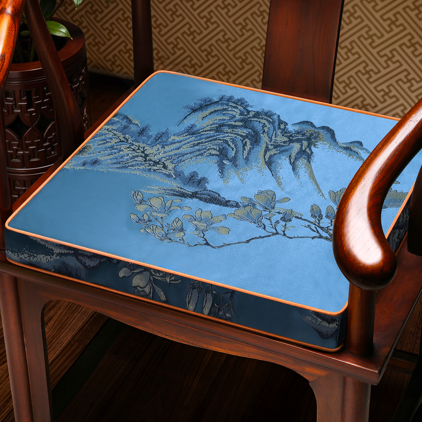 2026新款中式椅垫坐垫沙发垫加厚乳胶座垫轻奢高级感实木椅子坐垫