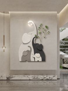 饰画大象过道走廊尽头挂画高级感客厅餐厅壁画 现代简约入户玄关装