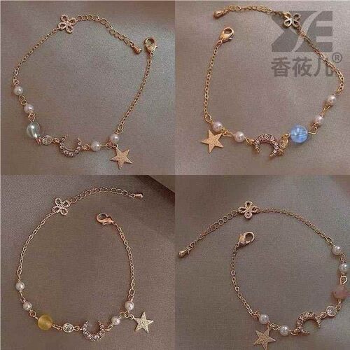 星月锆石手链女小众设计高颜值闺蜜双人三人四人一对款信物学生党