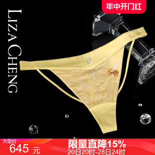 丁字裤 女内裤 Cheng橡树庄园系列蜜蜂刺绣花朵蕾丝T裤 Liza L200095