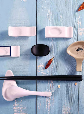 密胺筷架托仿瓷餐厅塑料筷托架白色黑色筷子架酒店餐厅摆台筷子枕