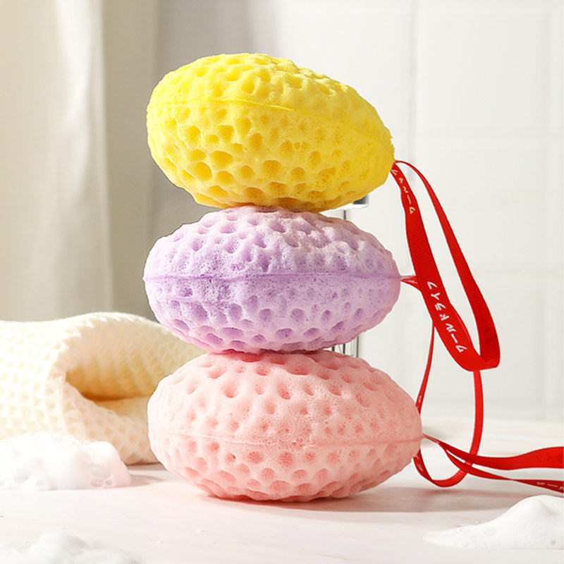 日本蜂窝沐浴球柔软亲肤浴球男女洗澡海绵球起泡搓澡不散沐浴花