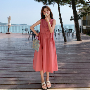 新款 玫粉色小个子甜美显瘦少女感连衣裙女2025夏季 清纯减龄初恋裙