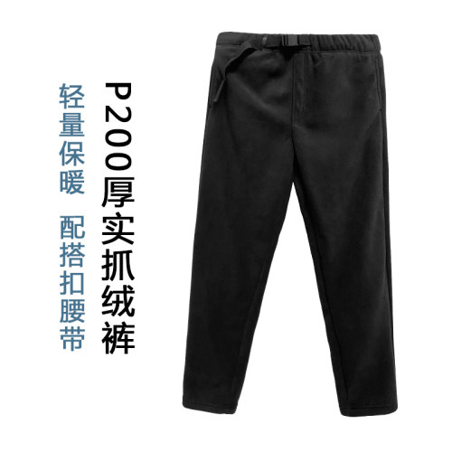 秋冬季P200绒户外登山运动厚款抓绒裤男士经典休闲保暖长裤