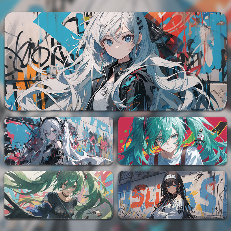 鼠标垫超大初音未来笔记本电脑桌垫定制电竞游戏fps专用键盘垫子