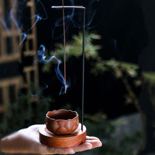 木质倒挂香插安和香器线香炉香座室内檀香沉香香薰炉禅意香道摆件