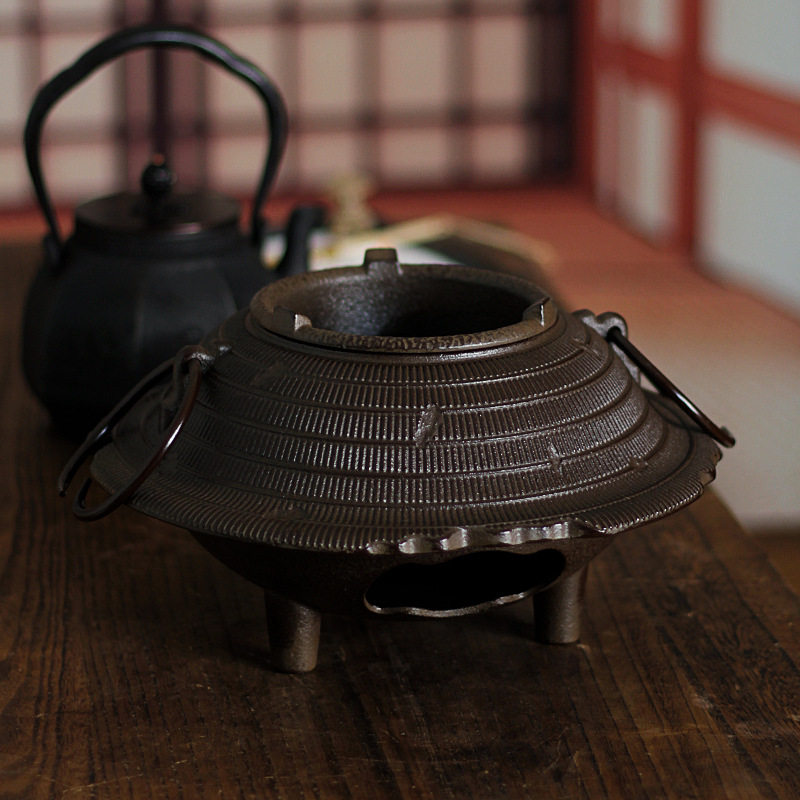 向美手工铸铁碳炉围炉煮茶凉炉炭火炉明火煮茶炉煮茶器双耳炭炉