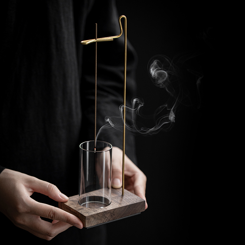 胡桃木倒挂式香插线香底座线香插家用精致摆件檀香沉香香薰炉香炉