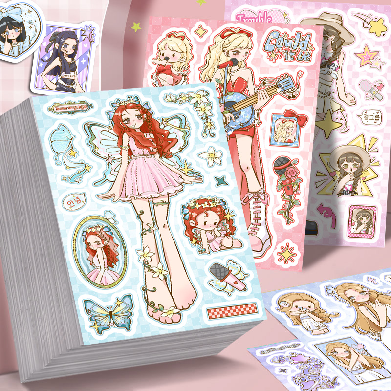 16原创kpop女团拼贴纸张元英朴彩英宋雨琦咕卡手账手机壳背卡贴画