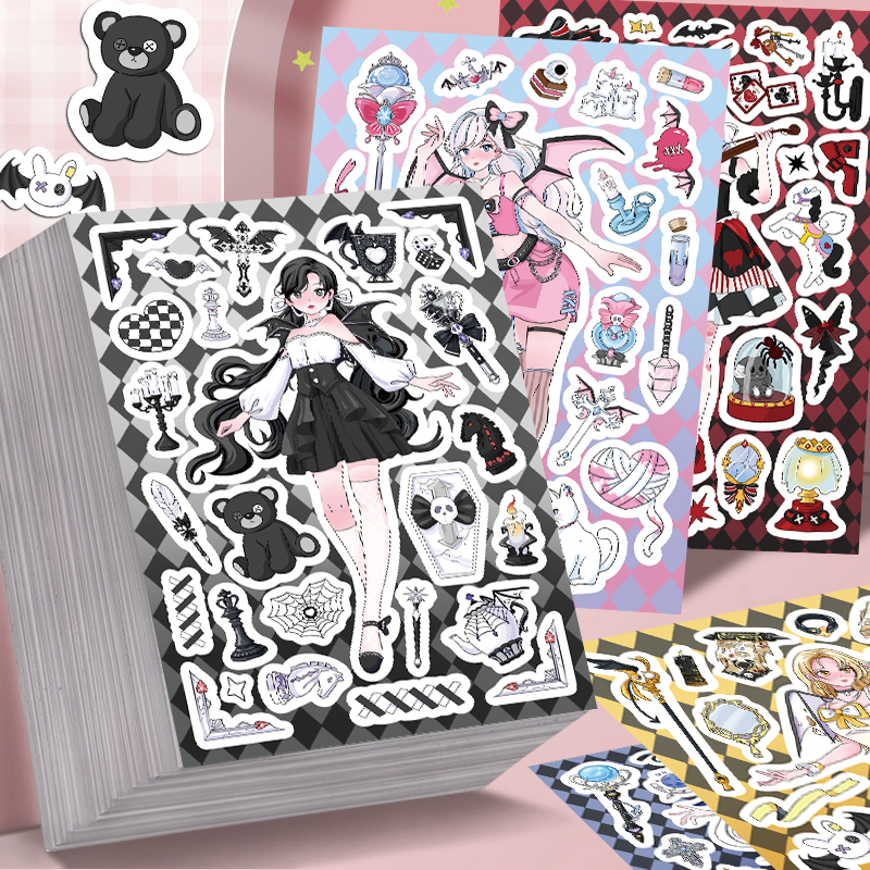 16张ins韩系小恶魔天使拼贴甜酷风辣妹人物手机壳笔记本装饰贴纸