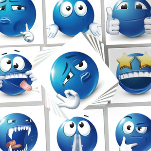 112张猥琐蓝豆表情包搞笑抽象贴纸diy装饰手机笔记本手账防水贴画