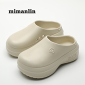 ins洞洞鞋 厚底包头半拖鞋 厨师鞋 轻便防滑增高防水雨鞋 女外穿凉鞋