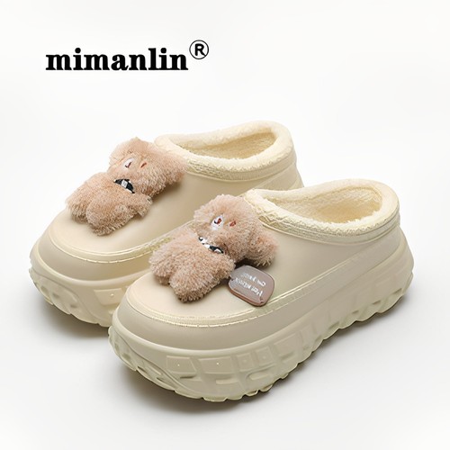 复古厚底棉鞋女秋冬季加绒保暖2024新款防滑防水时尚网红包跟棉拖