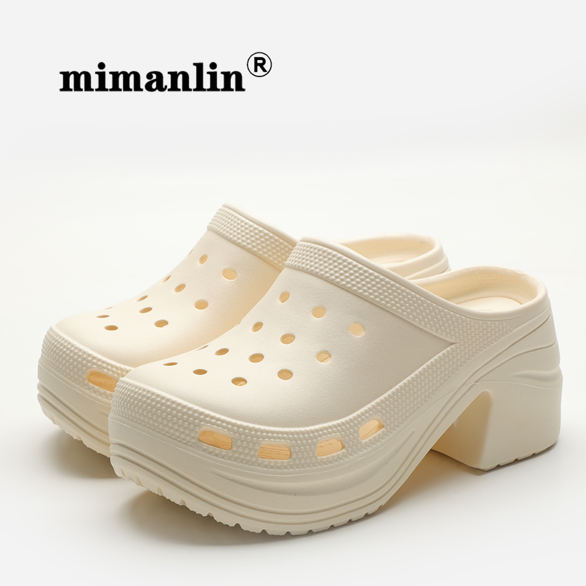 增高7cm洞洞鞋女夏季网红超火防滑厚底踩屎感eva包头新款凉拖鞋子